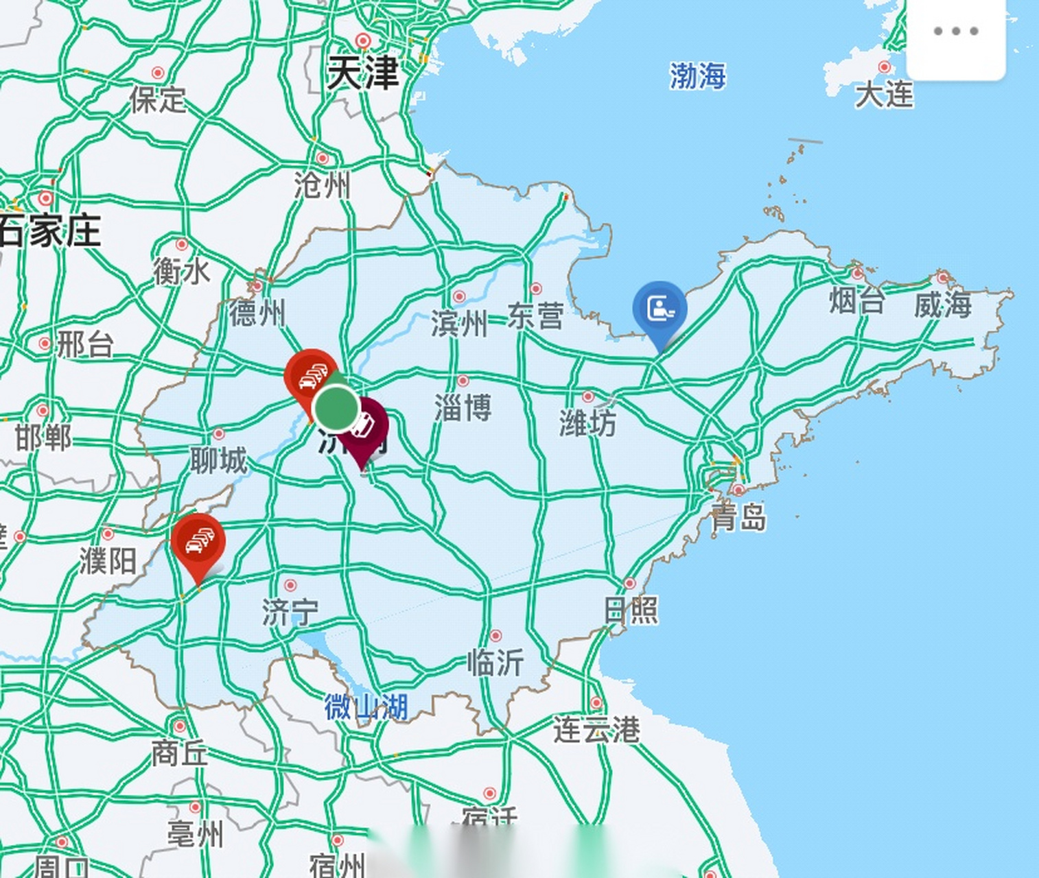 济南辖区济广高速广州方向64km施工,车流量较大,车辆通行缓慢. 2