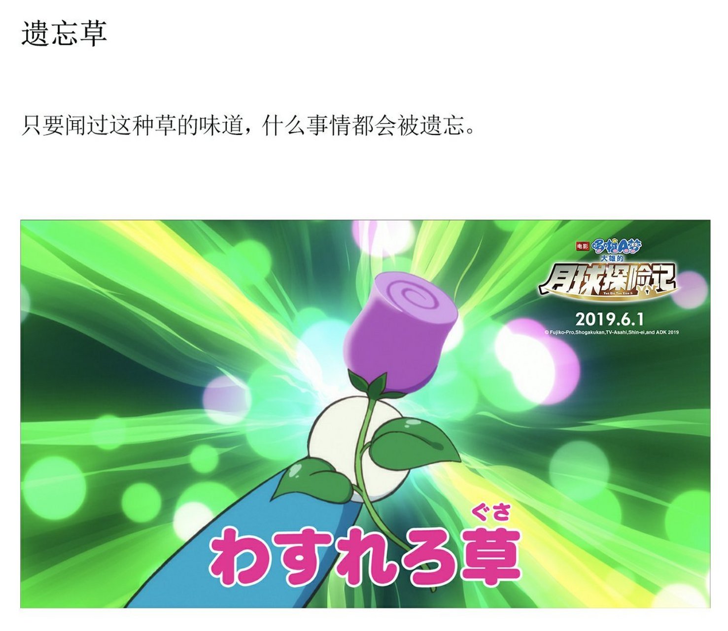 《哆啦a梦大雄的月球探险记》 叮,今日份的遗忘草请签收!