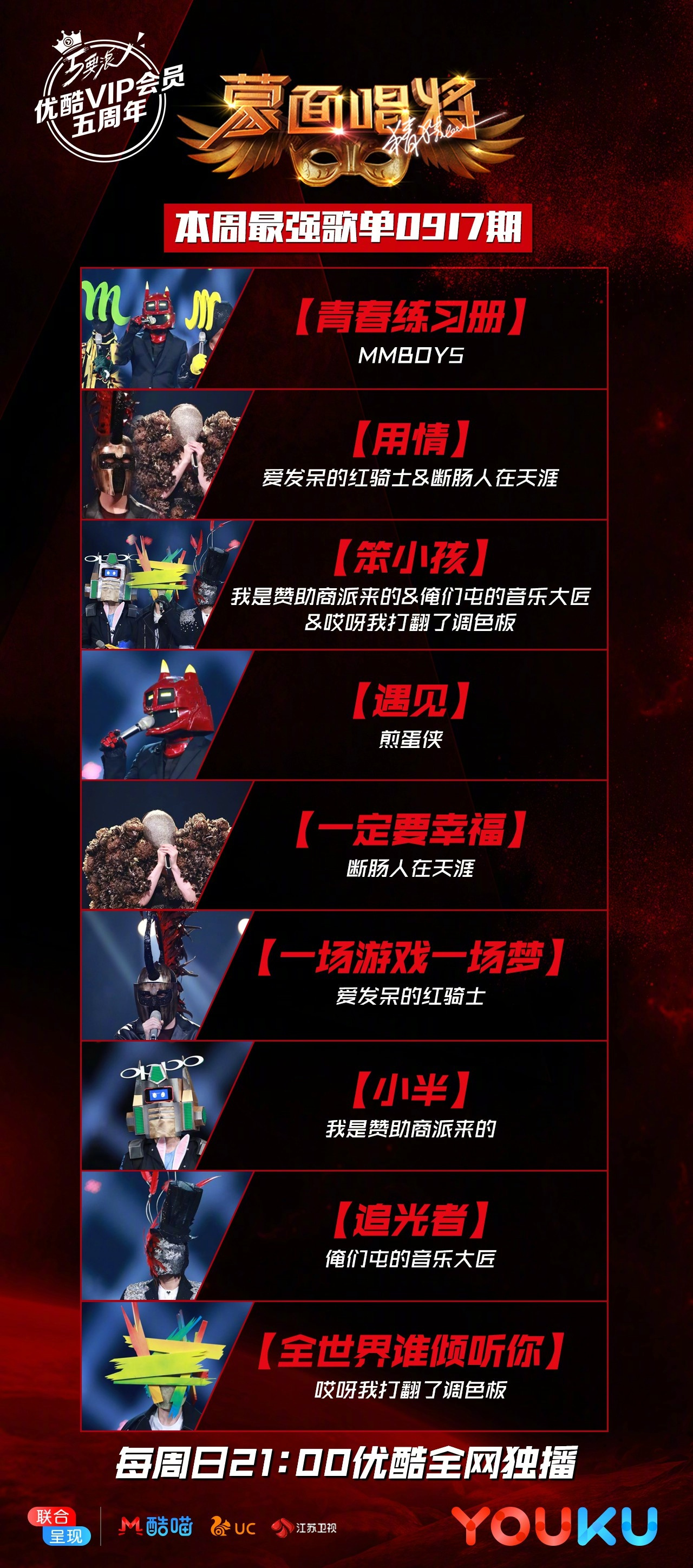 本周日晚《蒙面唱将猜猜猜》优酷全网独播,更多好听的金曲等着你