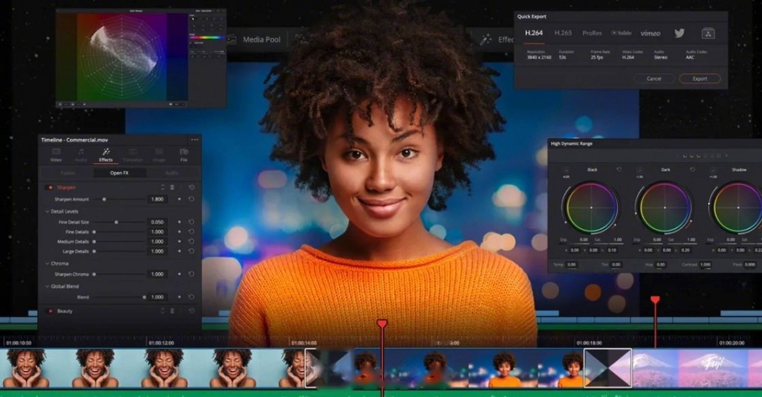 【视频调色软件达芬奇 davinci resolve 17.