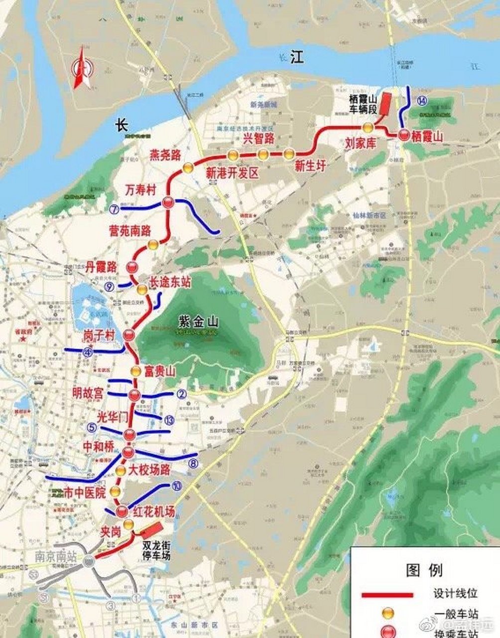 南京地鐵6號線最新公示,線路終點段取消棲霞山北站以及棲霞山站