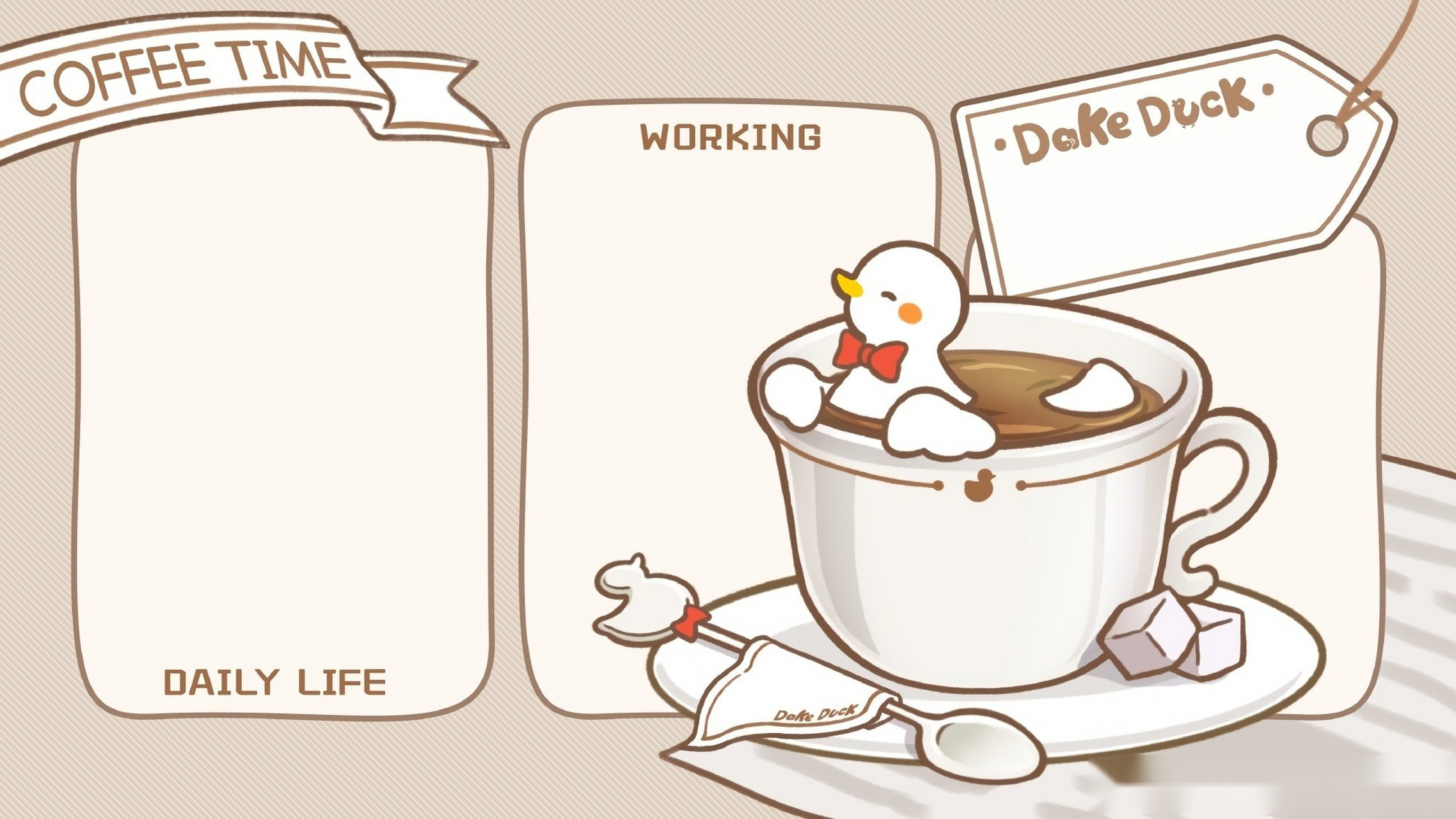 一组可爱又实用的电脑壁纸  图源大可鸭dake