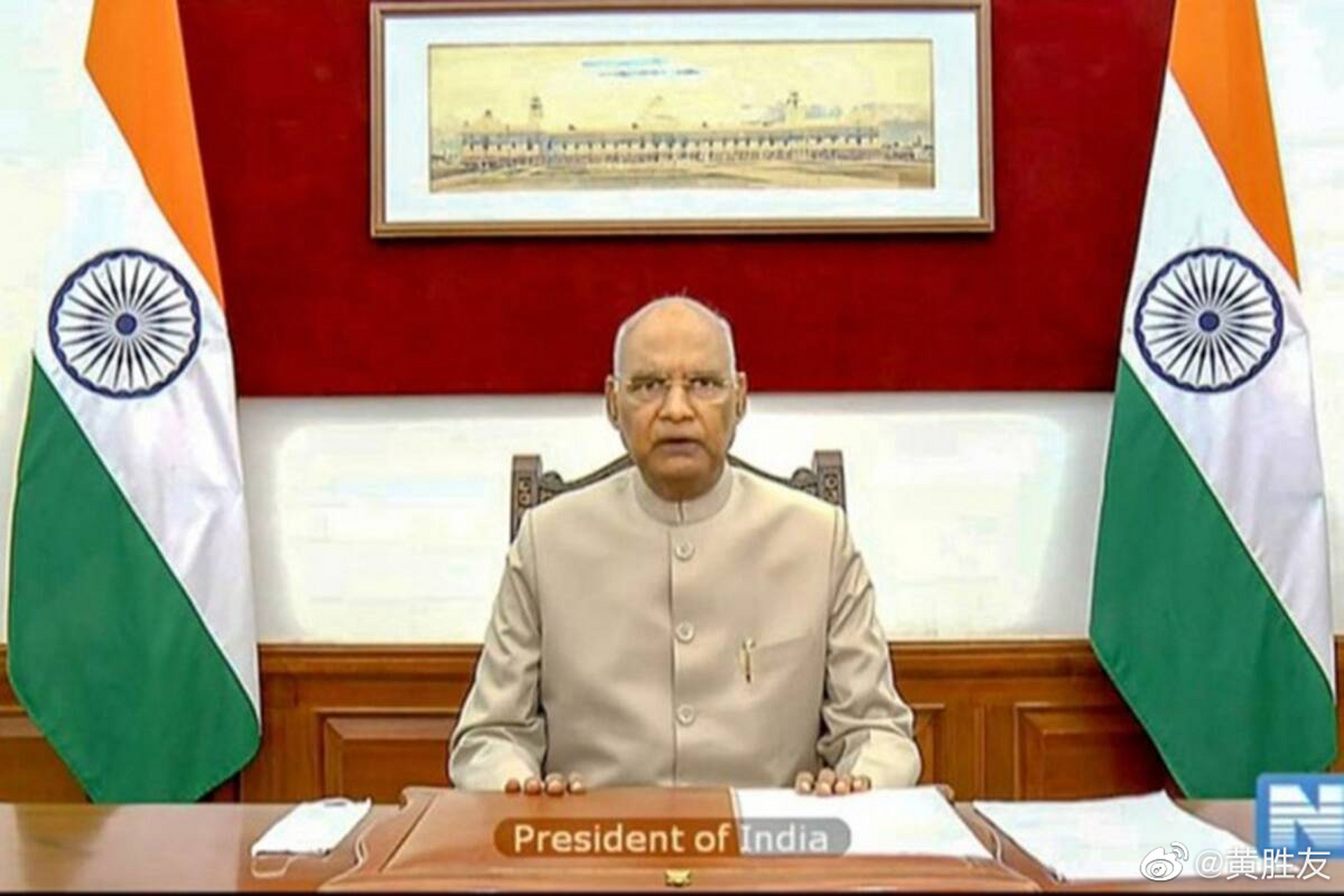 印度共和国日,印度总统拉姆·纳特·科温德(ram nath kovind)向全国
