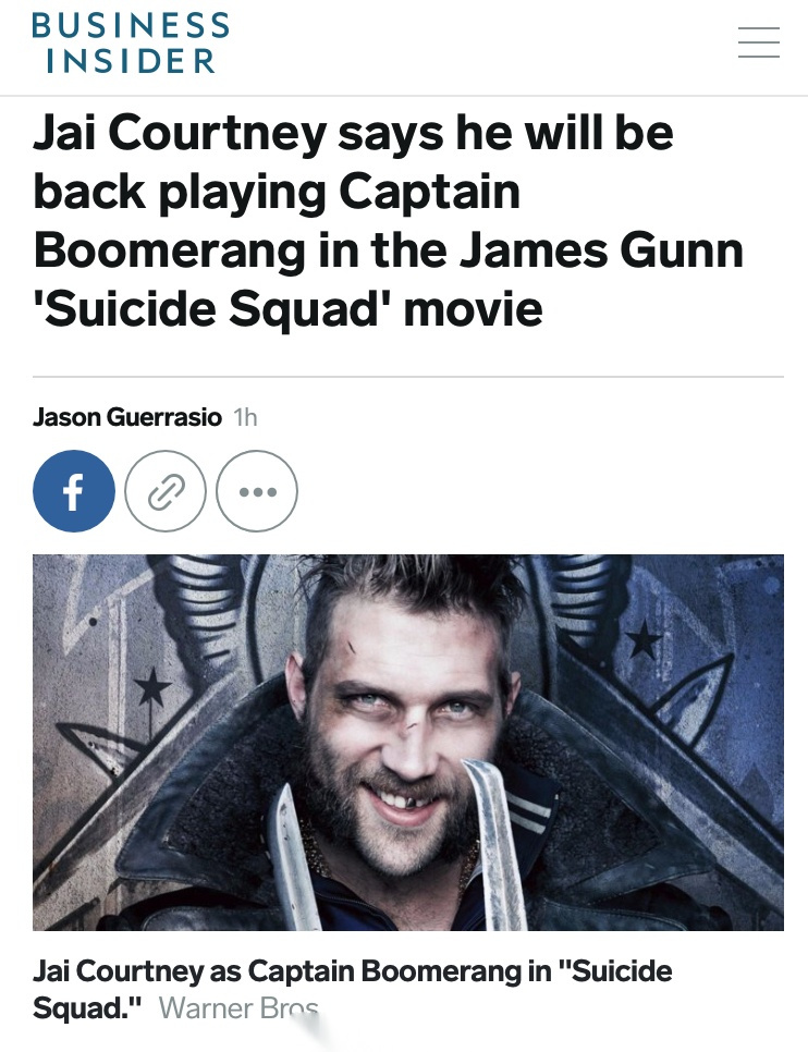 【回旋镖队长将回归全新《自杀小队》】  据business insider报道:在