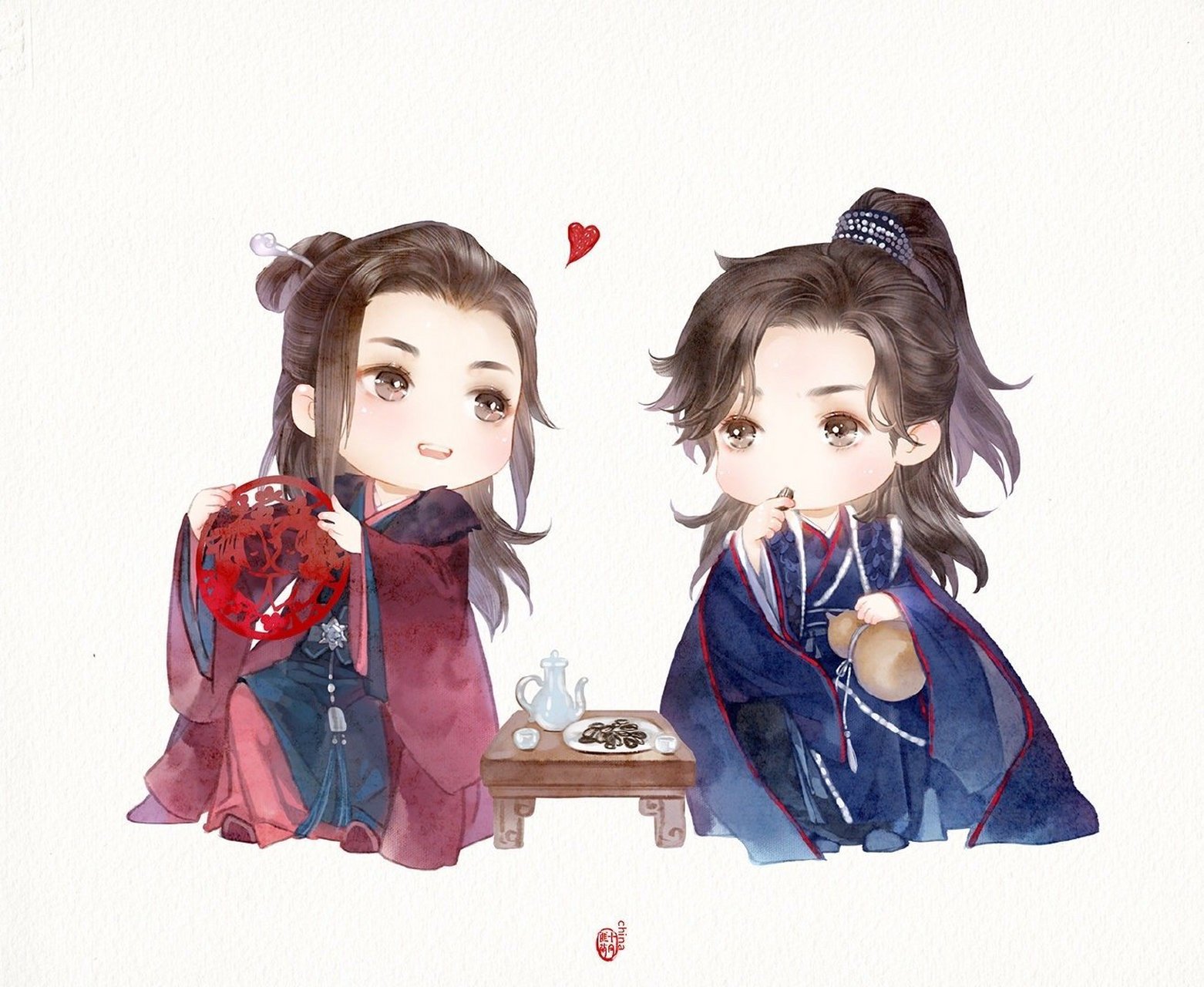 都是卡哇伊,萌萌哒  #山河令##漫画# 画师:匪萌十月