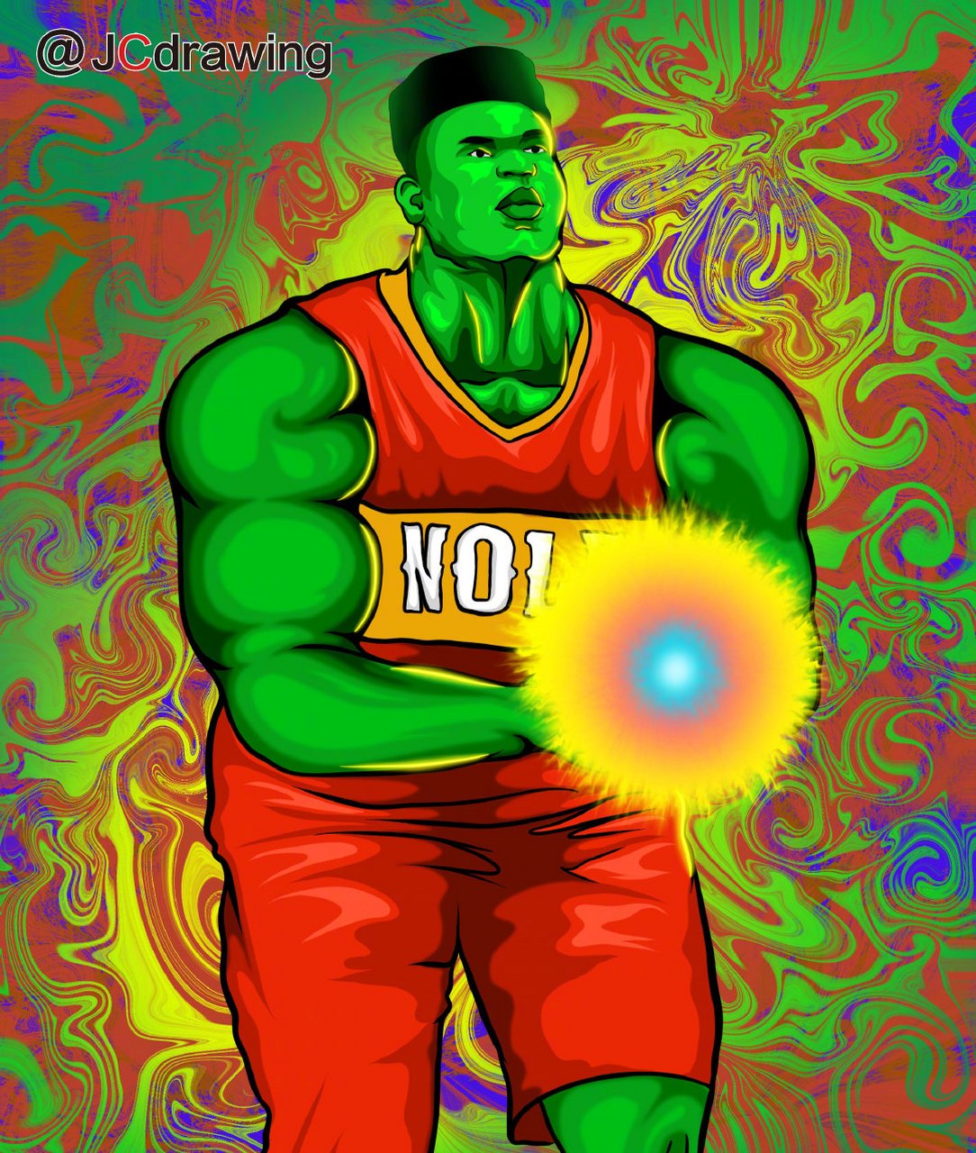 网友投稿:锡安变身绿巨人,保卫地球!