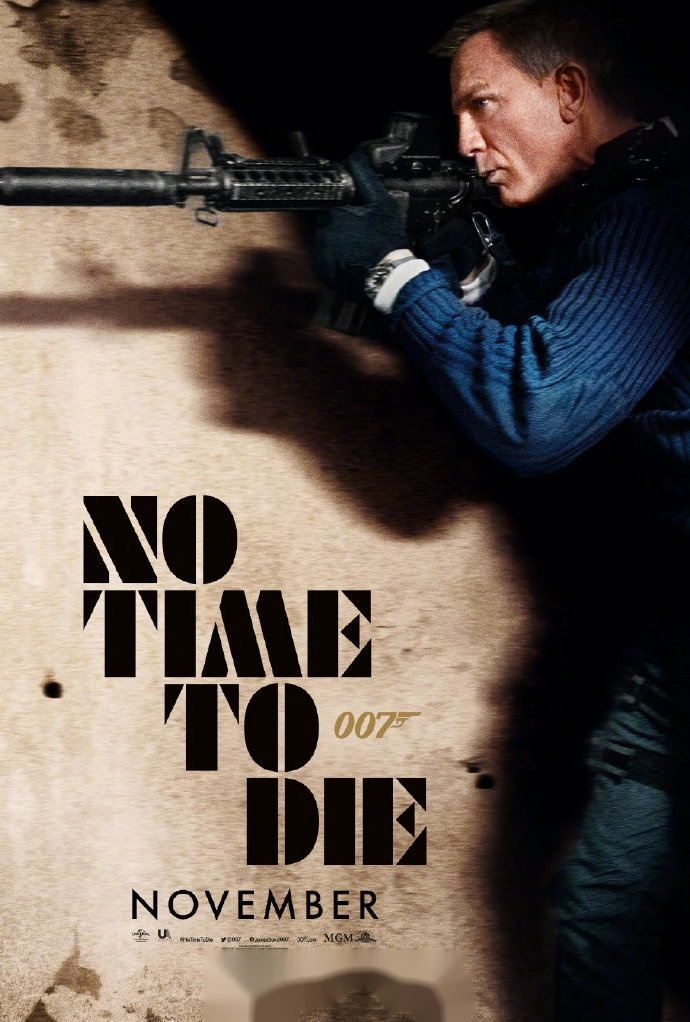 系列《007:无暇赴死》发布新海报,本片将于11月12日英国上映,11月20日