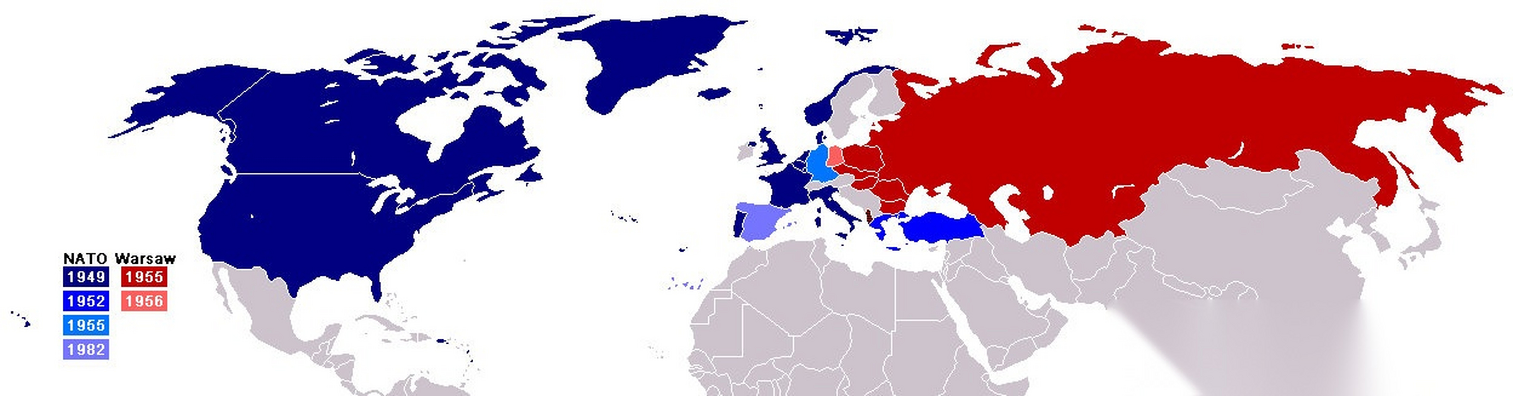 冷战时华约和北约对峙图.