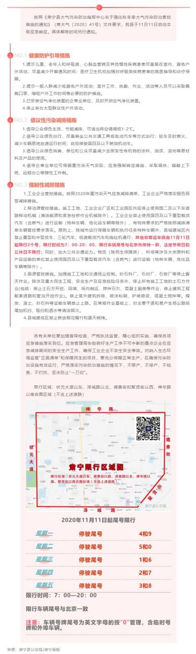 沧州头条 【肃宁11月11日起开始限行】按照《肃宁县大气污染防治指挥
