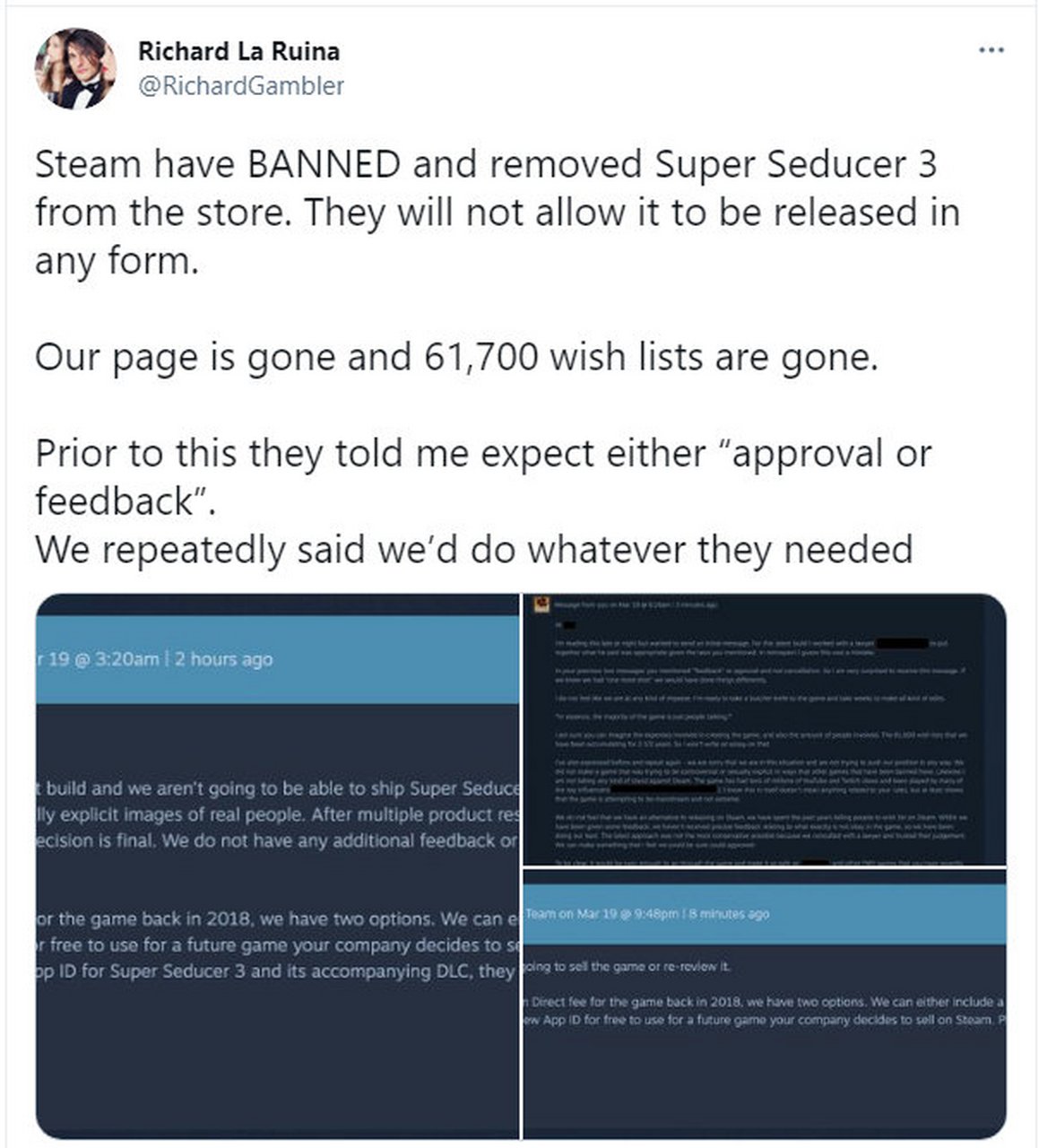 【v社下架《超级情圣3》:steam不会发布真人色情图片】真人互动影像