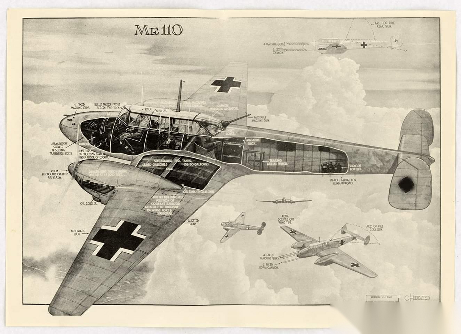 美军制作的me 110海报