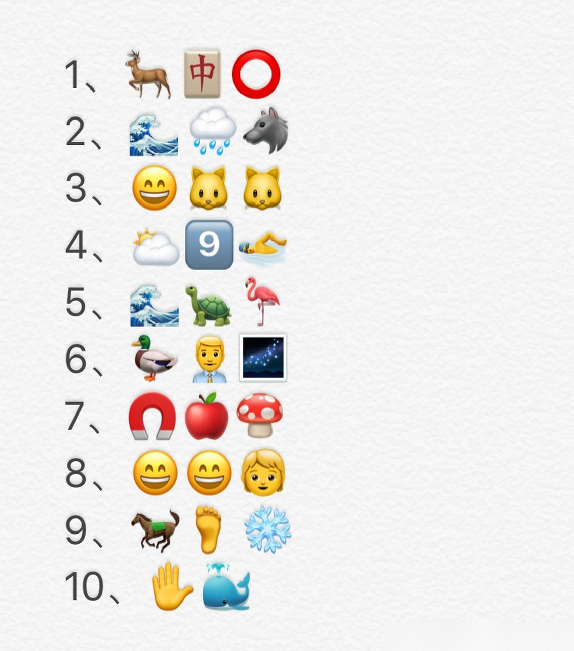 一组emoji来猜人名