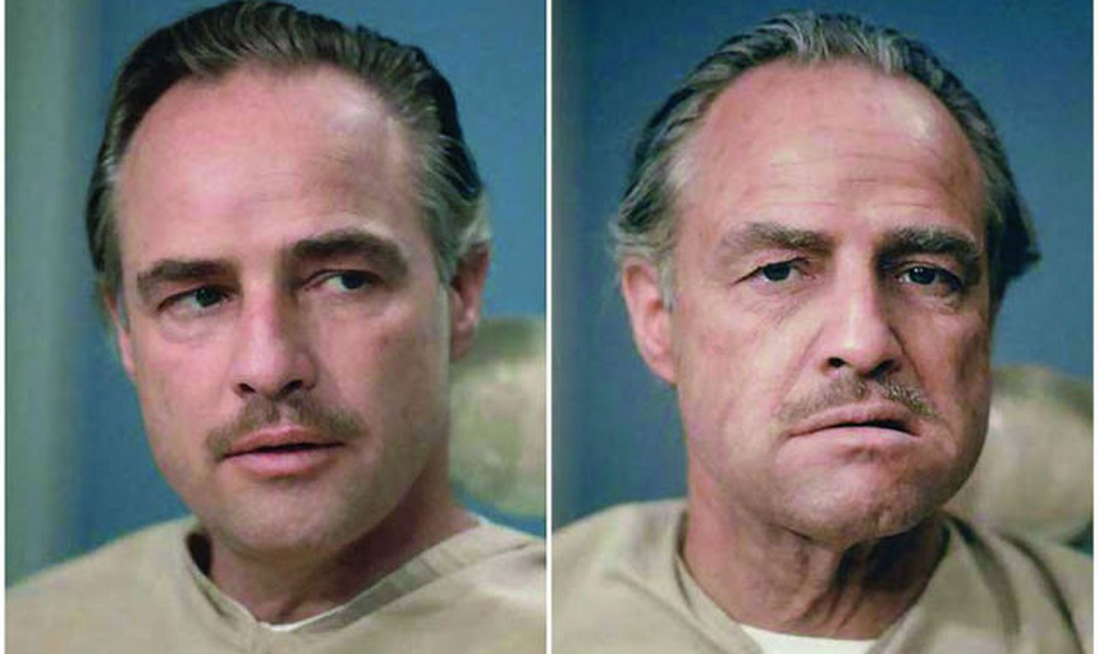 马龙·白兰度扮演don vito corleone的化妆前后 很多人没有想到的是