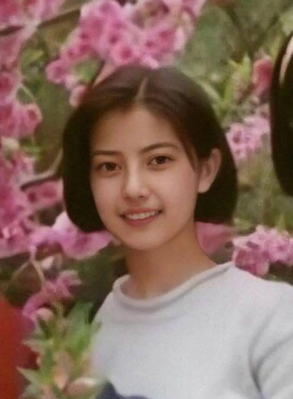 高圆圆旧照,青涩朴素满脸胶原蛋白,让人心动的初恋脸.