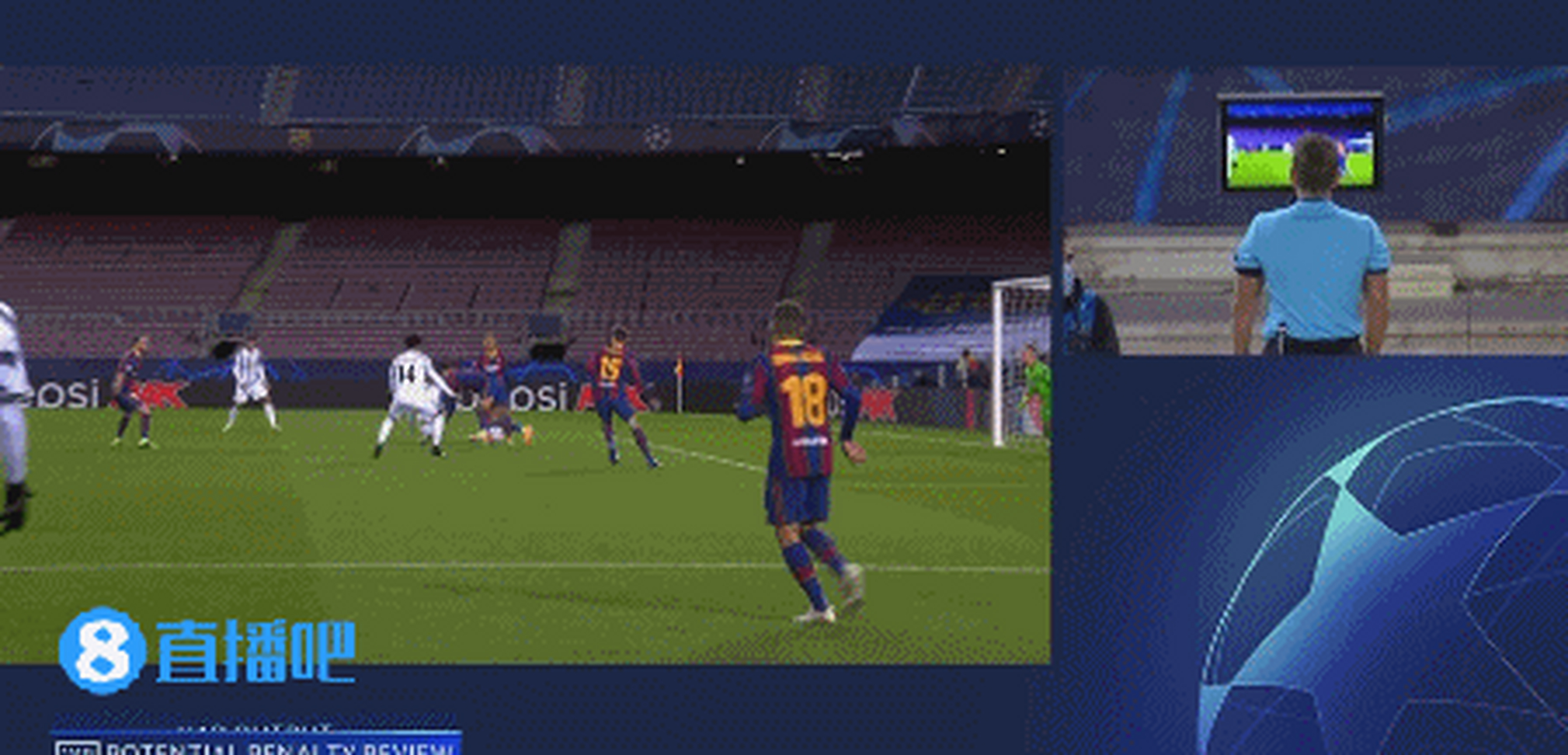 欧冠# 朗格莱禁区手球送点,c罗点球再进!