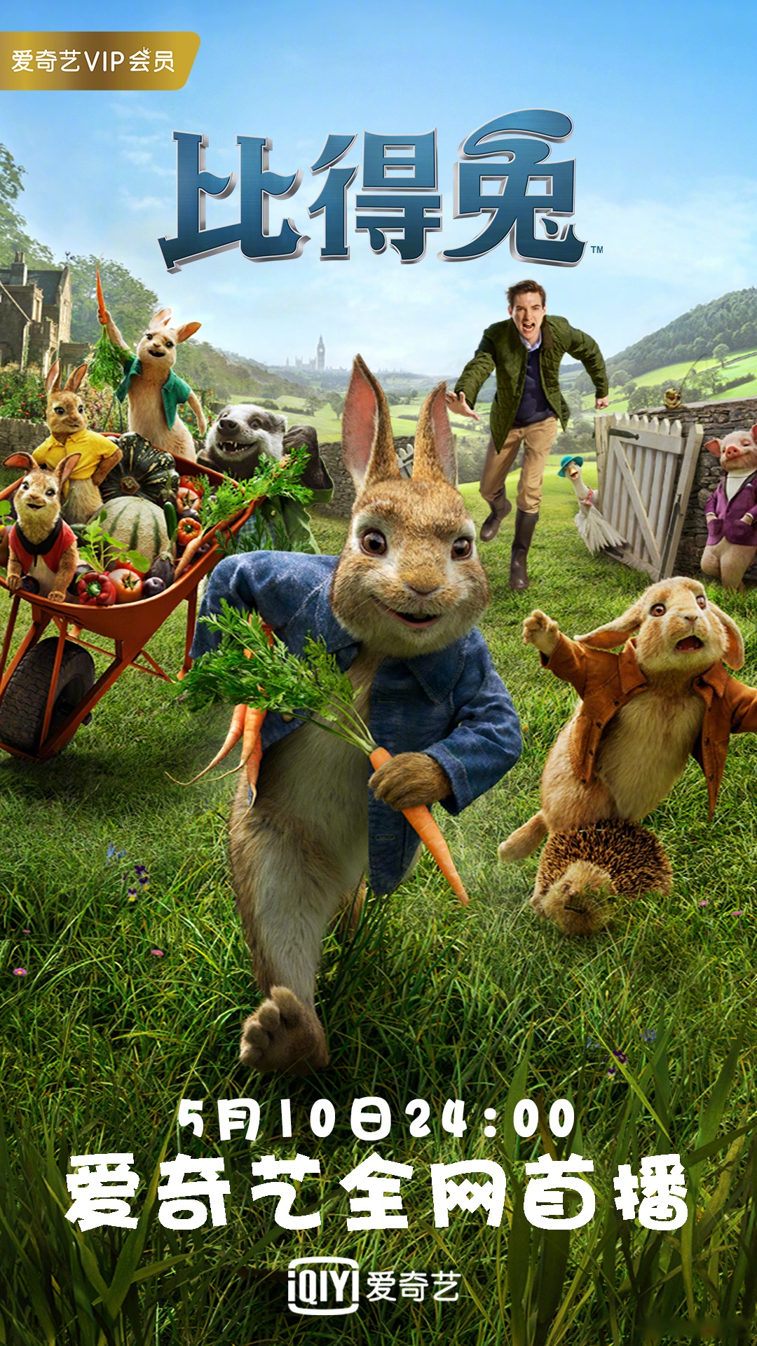 英国百年经典ip改编的真人动画电影《比得兔》今日爱奇艺电影24点全网
