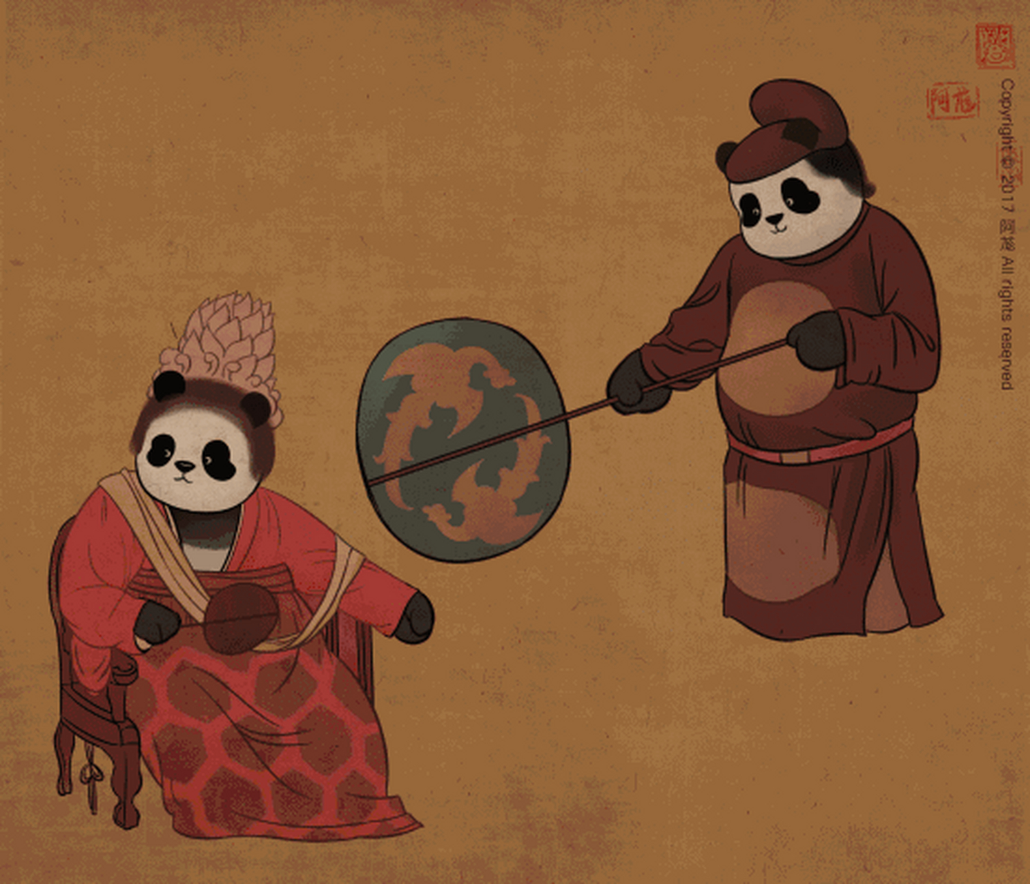 穿汉服的熊猫好可爱,用这种方式宣传我国传统文化真不错.