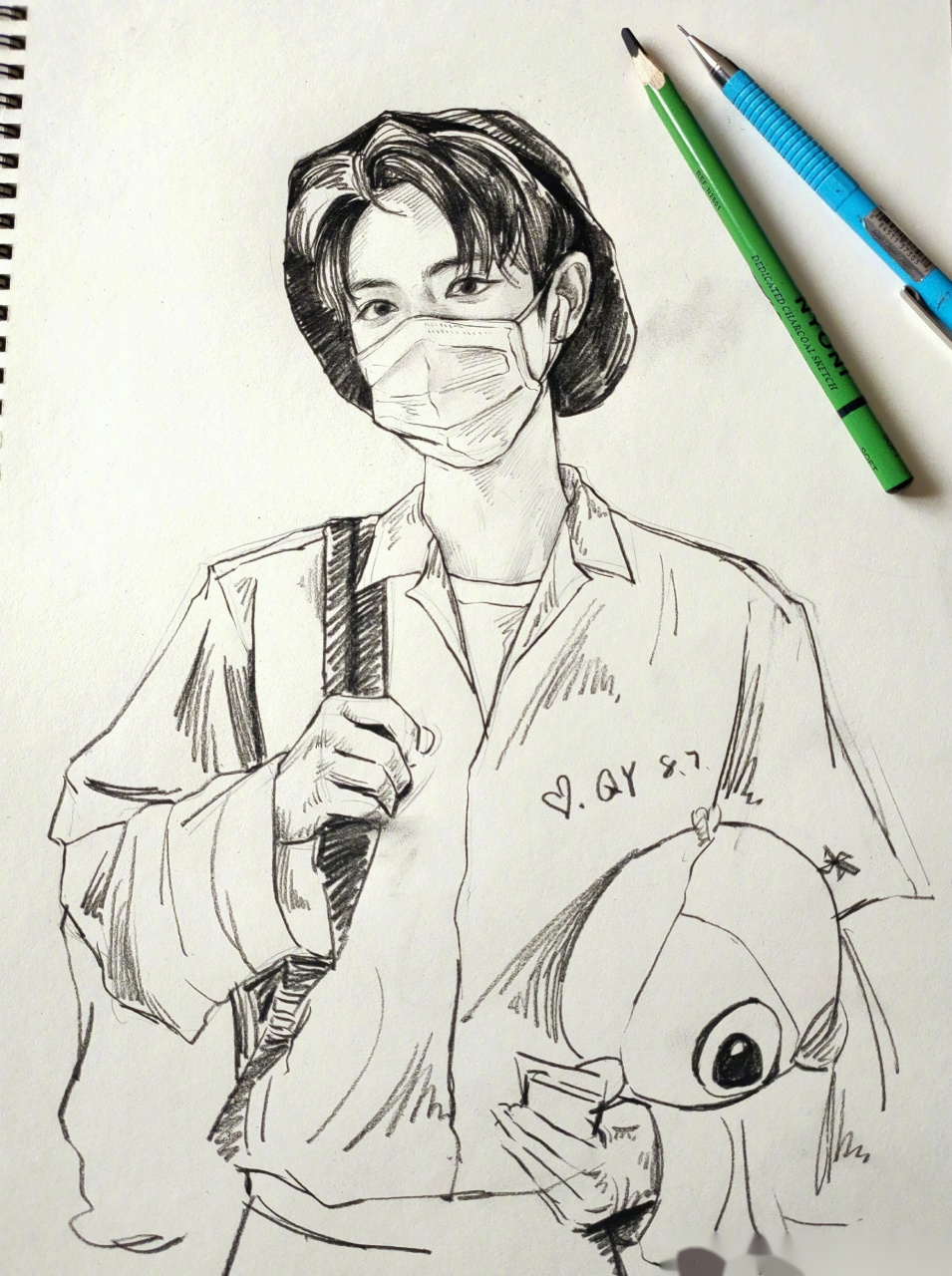 肖战神仙粉丝系列速写来了 简单线条下也极具故事感.