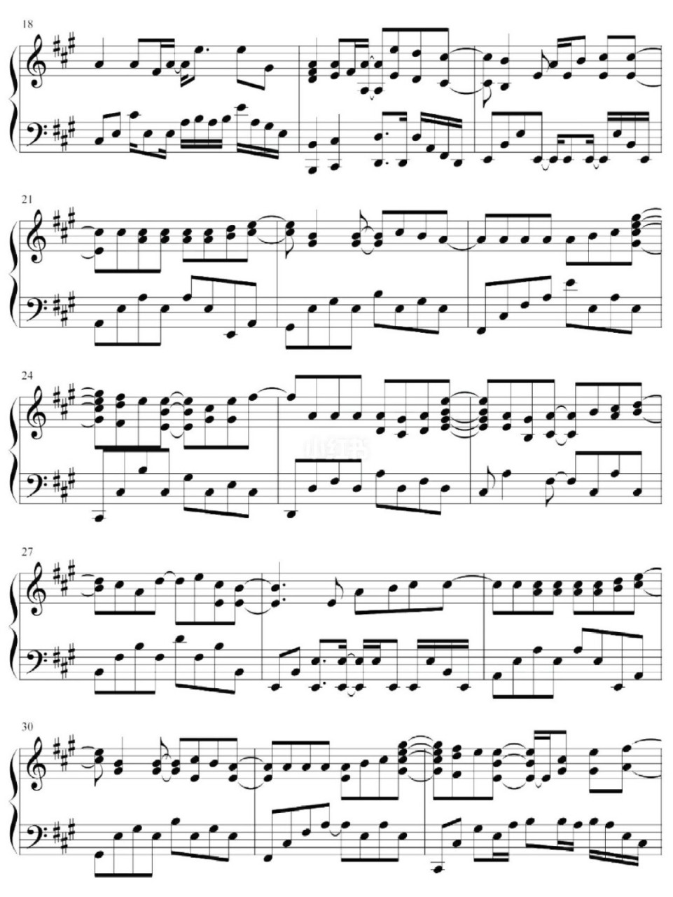 高清钢琴谱"万有引力"