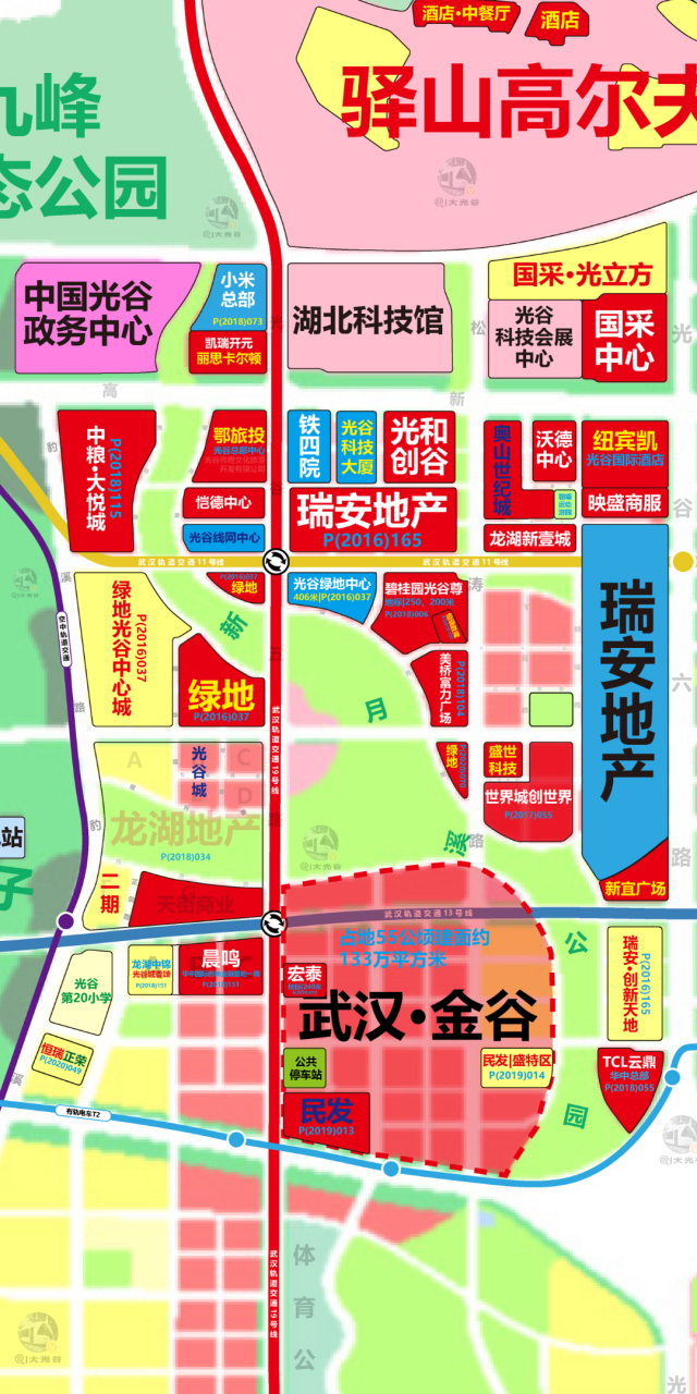光谷中心城核心区新新月溪公园已初具模样