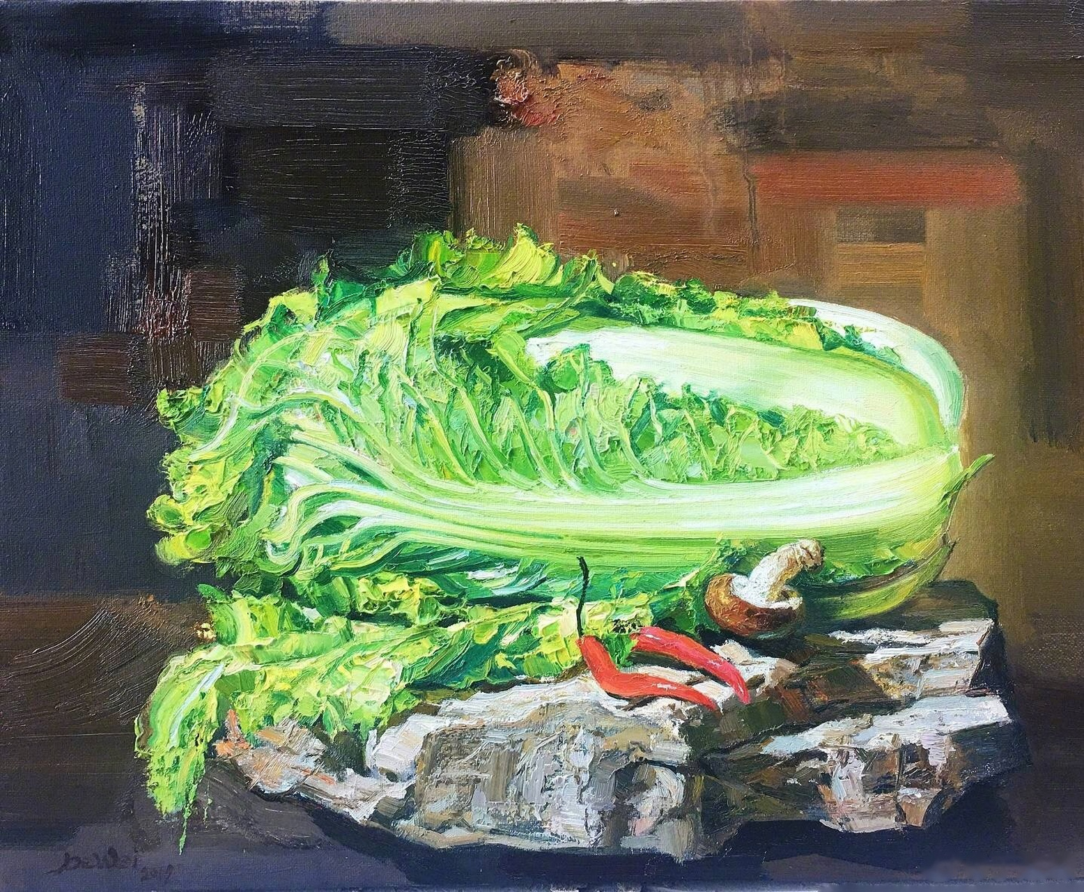 何德威油画作品——《旺财》