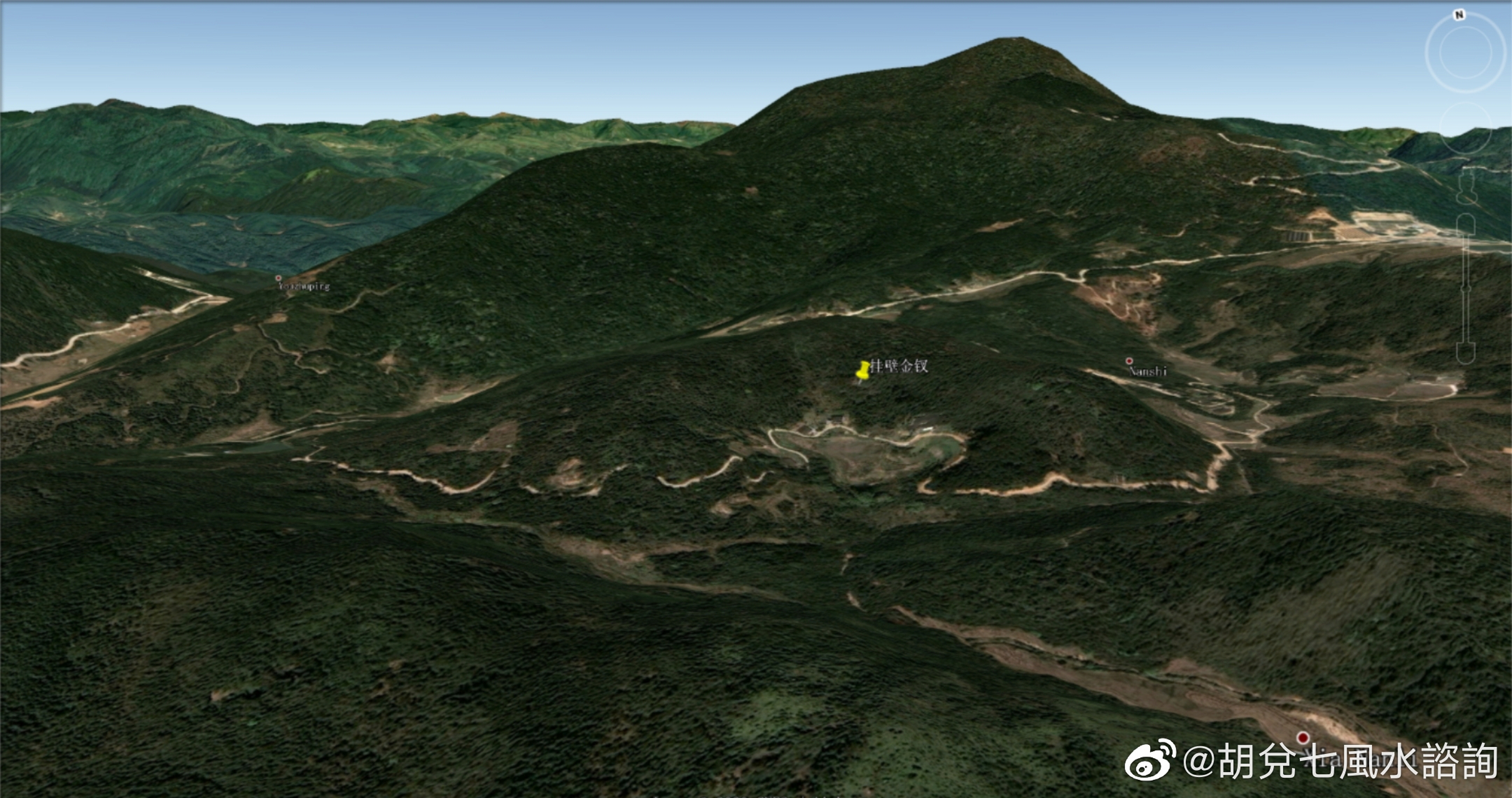 风水#杨公风水挂壁金钗穴,此地南龙转兜而结,干龙落脉,大地总从阎中