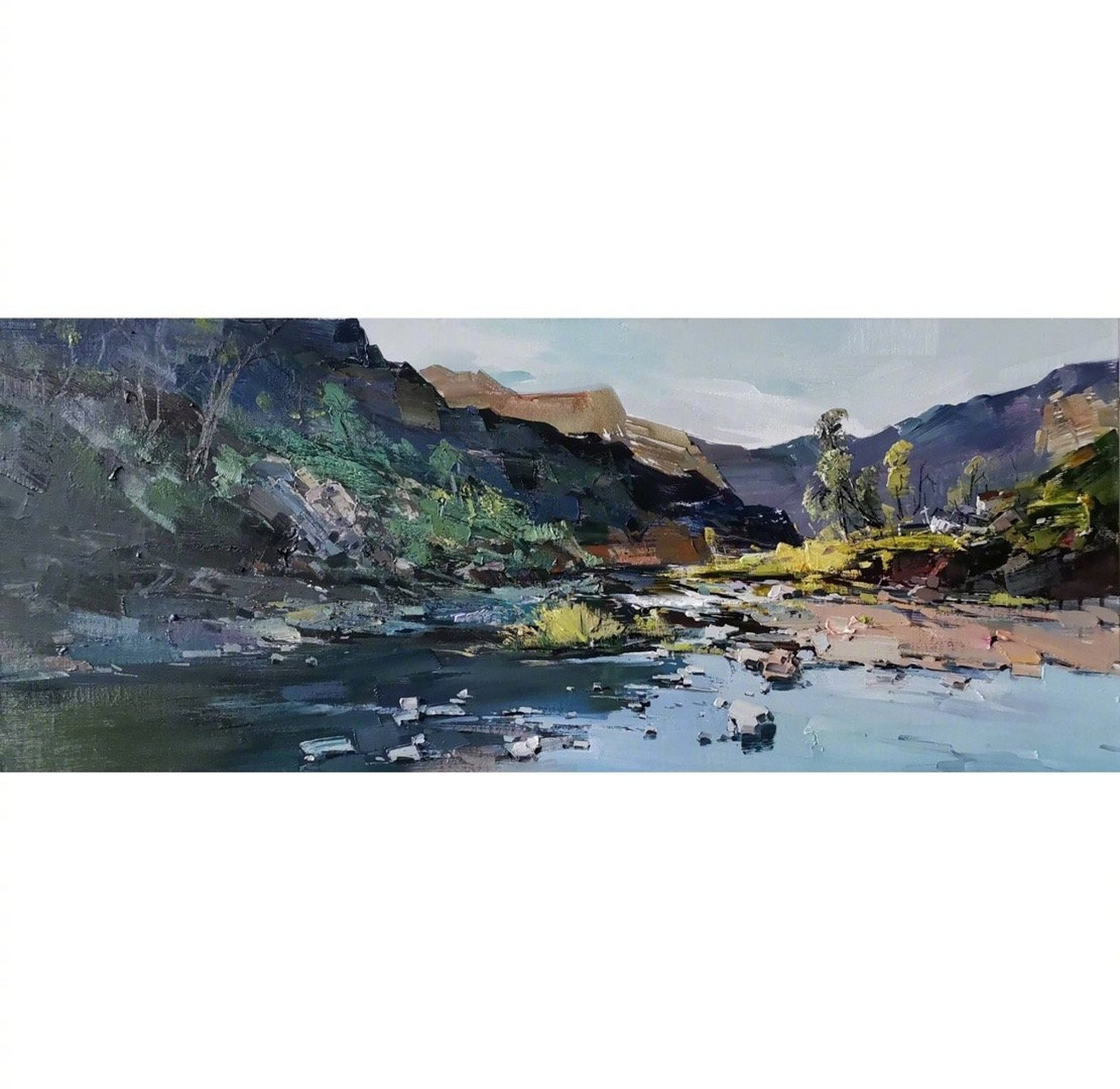 赵燕亮油画作品—《溪涧》【东书房艺术馆-每周佳作-2020-15期】 这幅