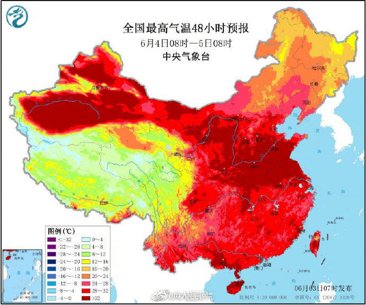 3日,全国多地发布高温预警,开启高温模式:山西发布高温黄色预警,最高