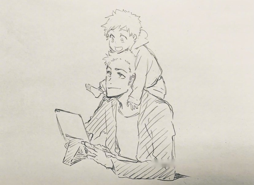 漫画作者久保带人晒出手绘新图,黑崎一护与儿子一勇,提醒大家疫情期间