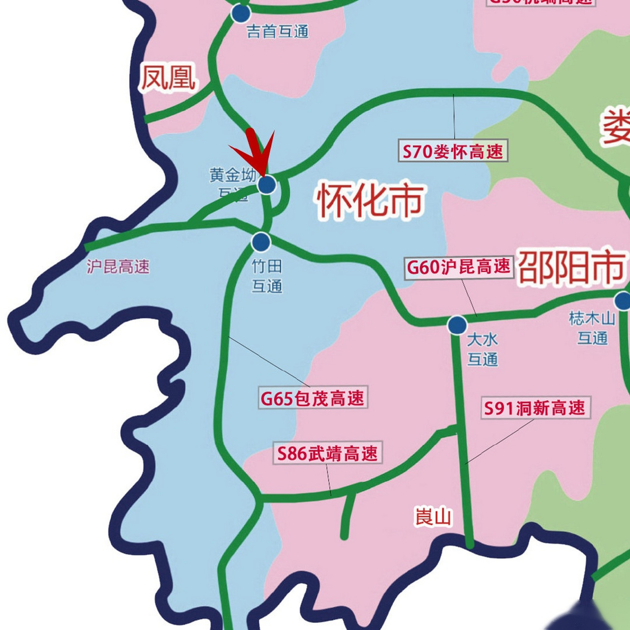 包茂高速懷化段(北往南方向),因車流量大,對麻陽,隆家堡,石羊硝收費站