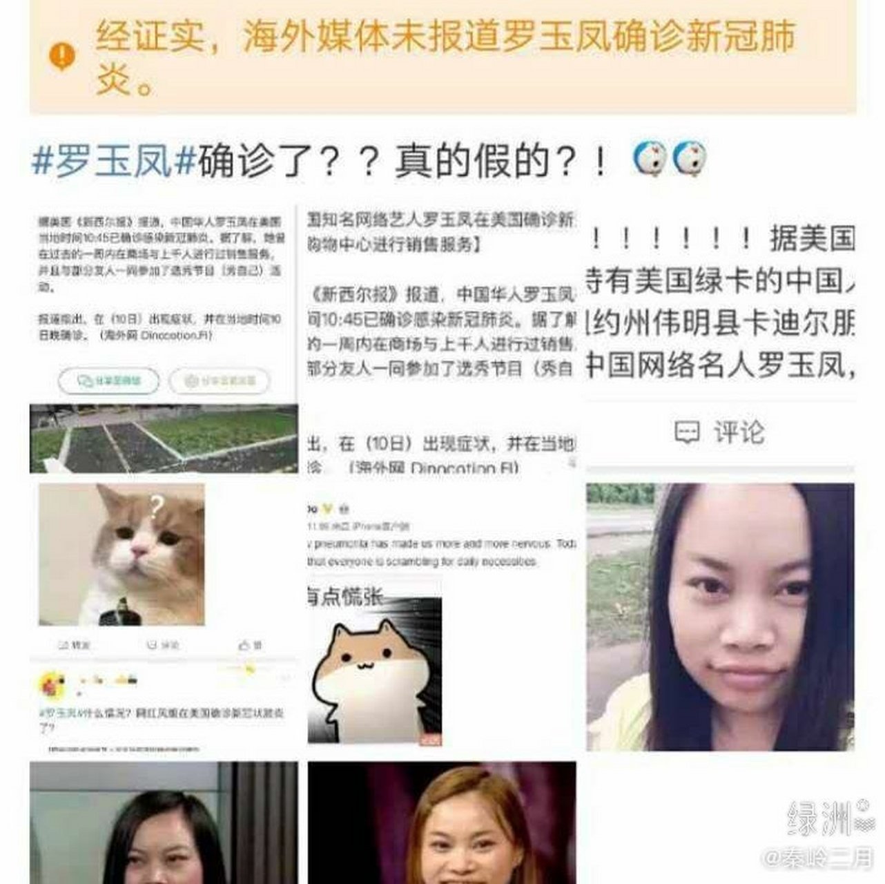 经证实海外媒体未报道罗玉凤(凤姐)患新冠