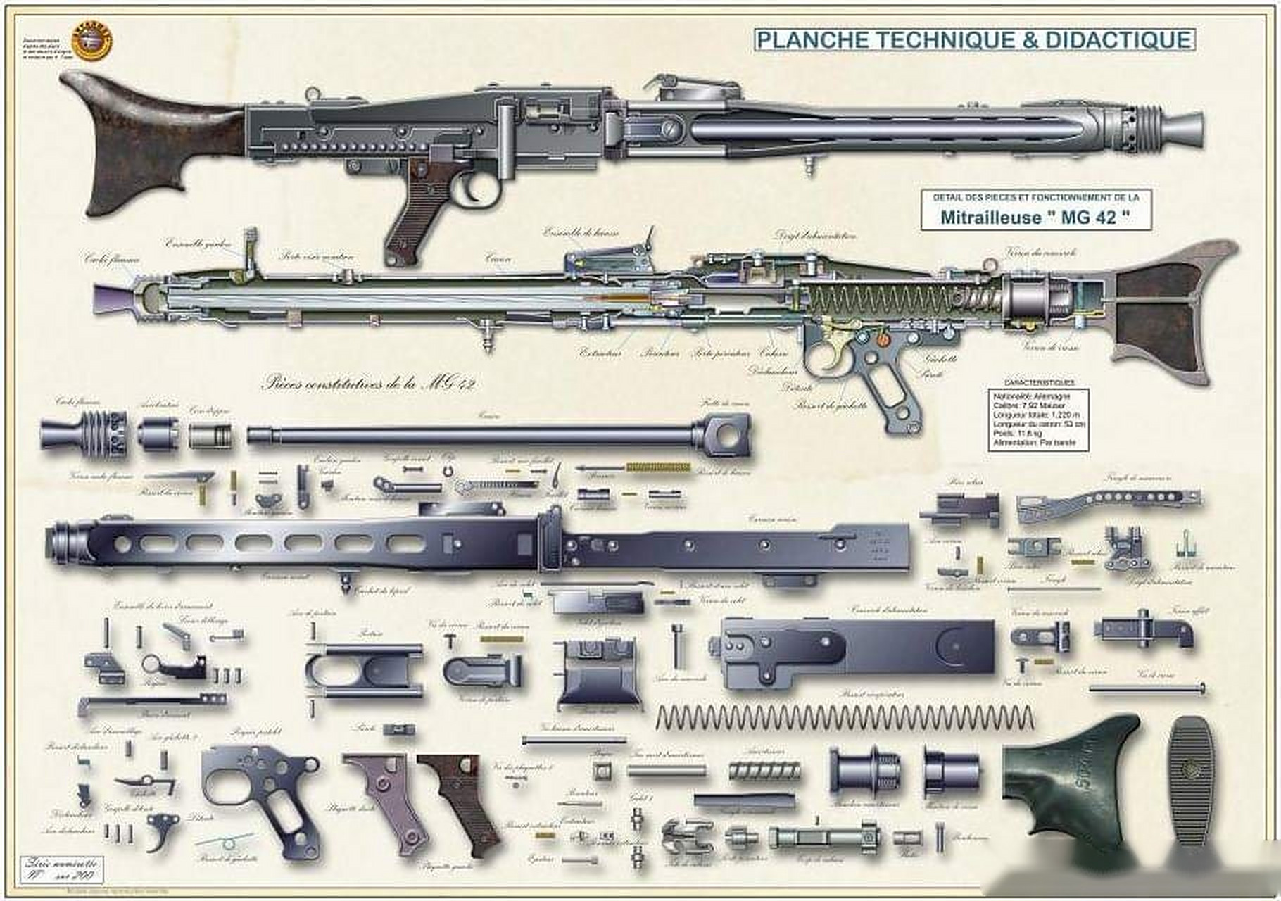 德军mg42拆解图.