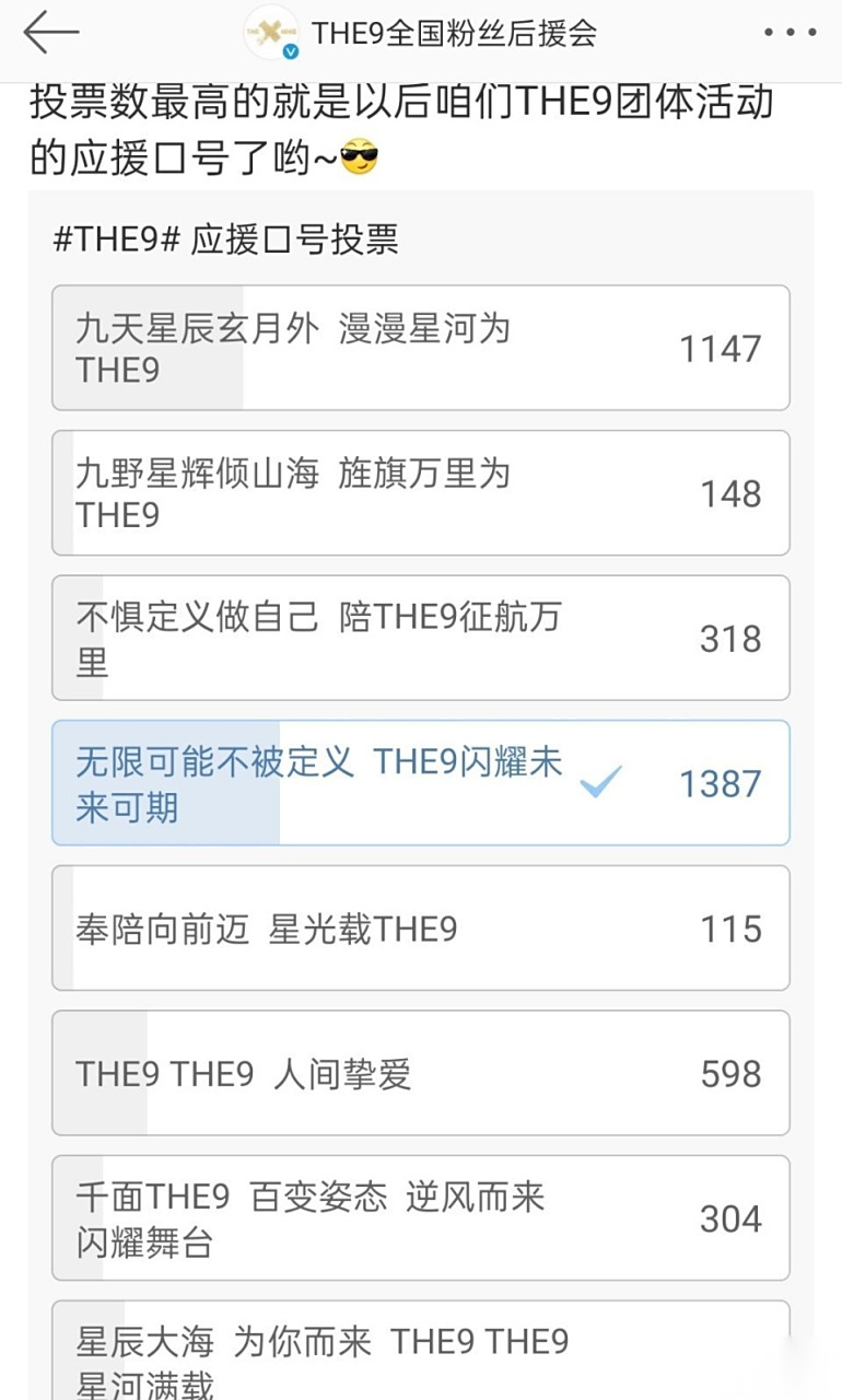 the9定应援口号来了 "无限可能不被定义,the9闪耀未来可期" ,大家觉得
