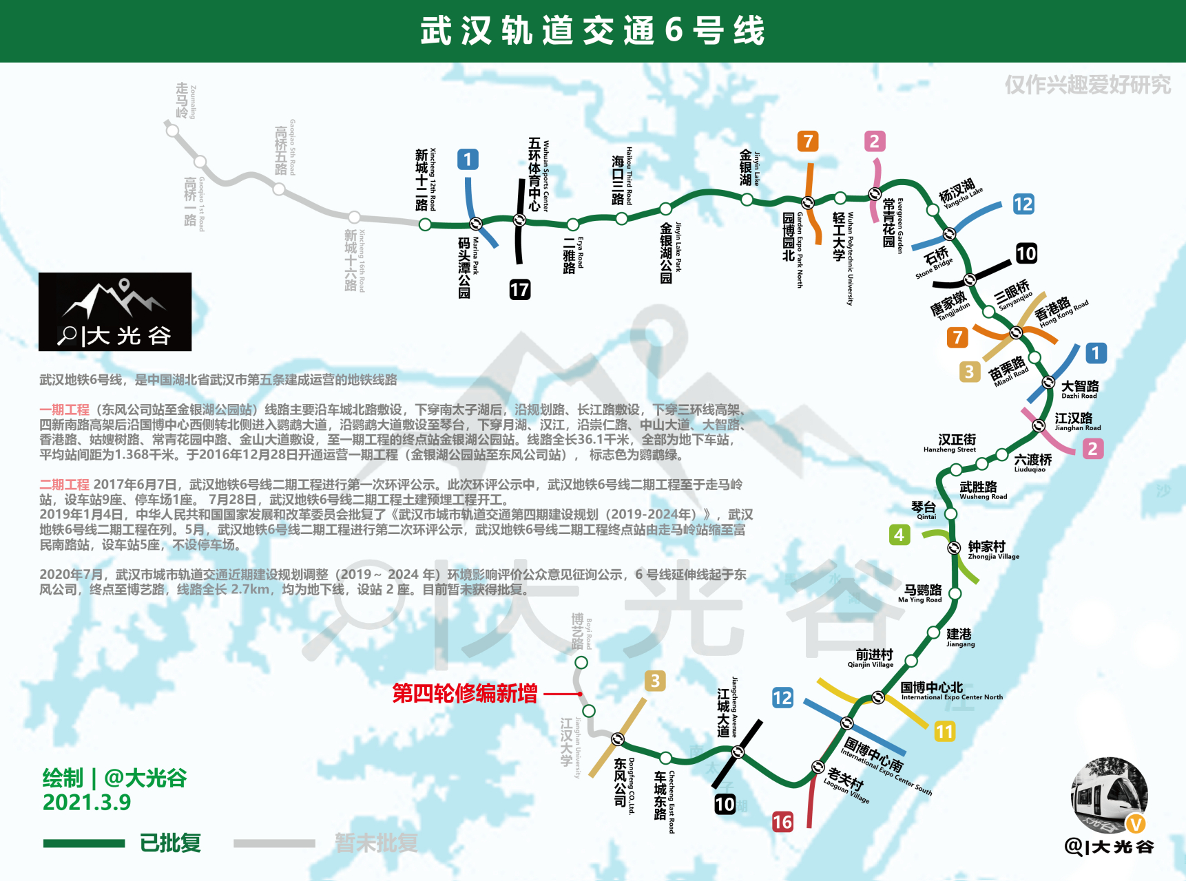 3月19日,武汉地铁6号线二期工程实现全线轨通,为如期开通试运营奠定了