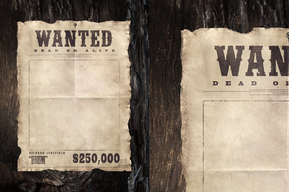 Old West Wanted Poster Photoshop Template Mockup-1.jpg