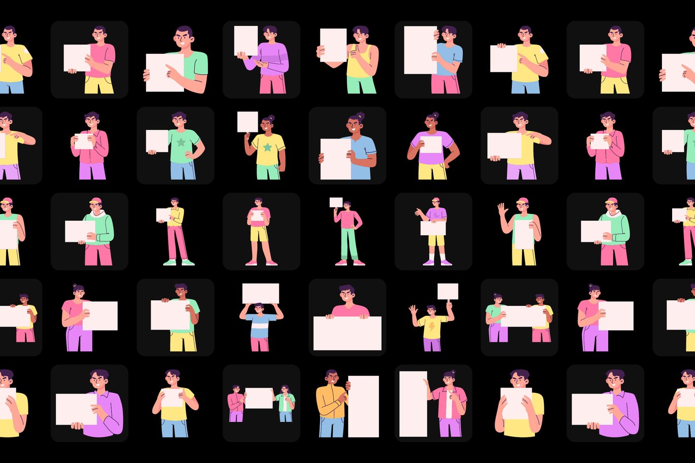 30 Images People Holding Blank Banner Illustration-4.jpg