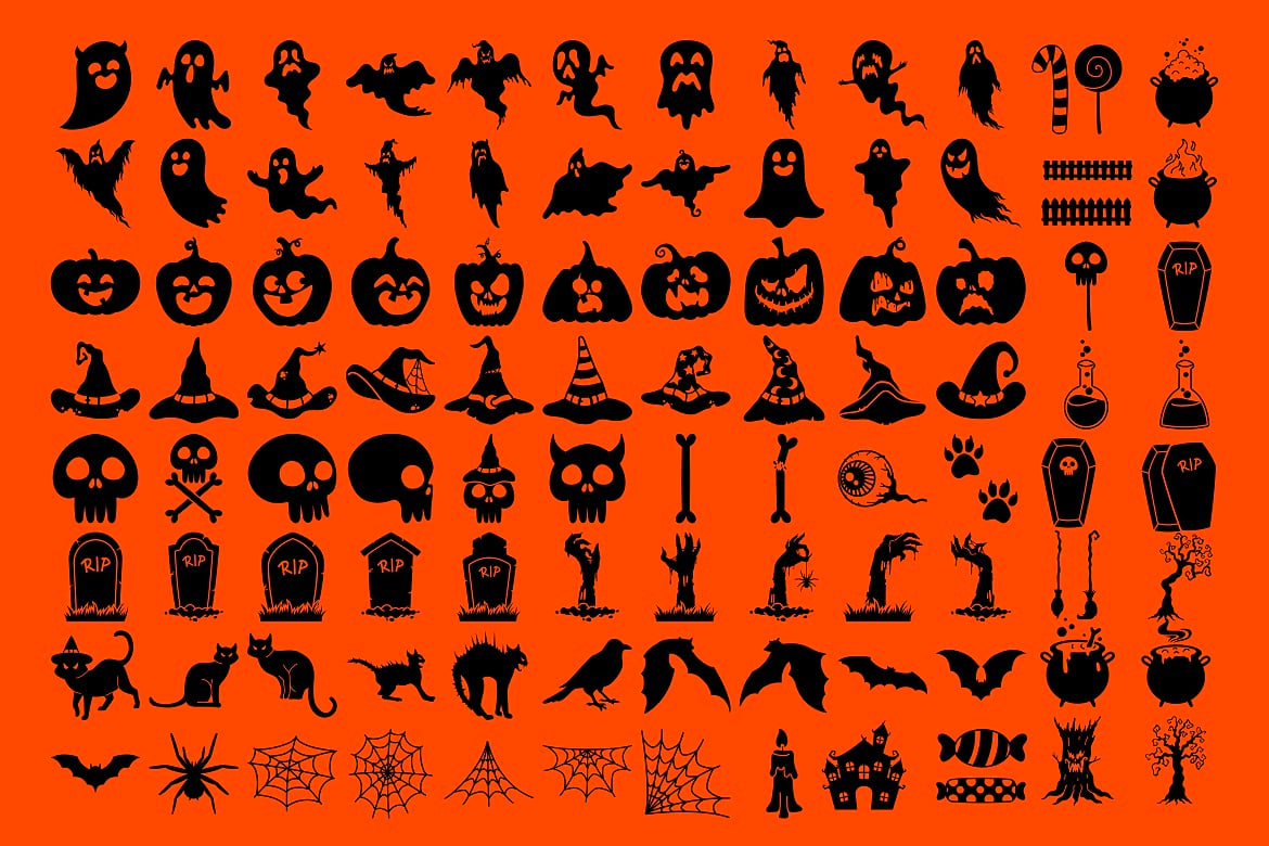 Halloween Silhouettes Cliparts Set-1.jpg