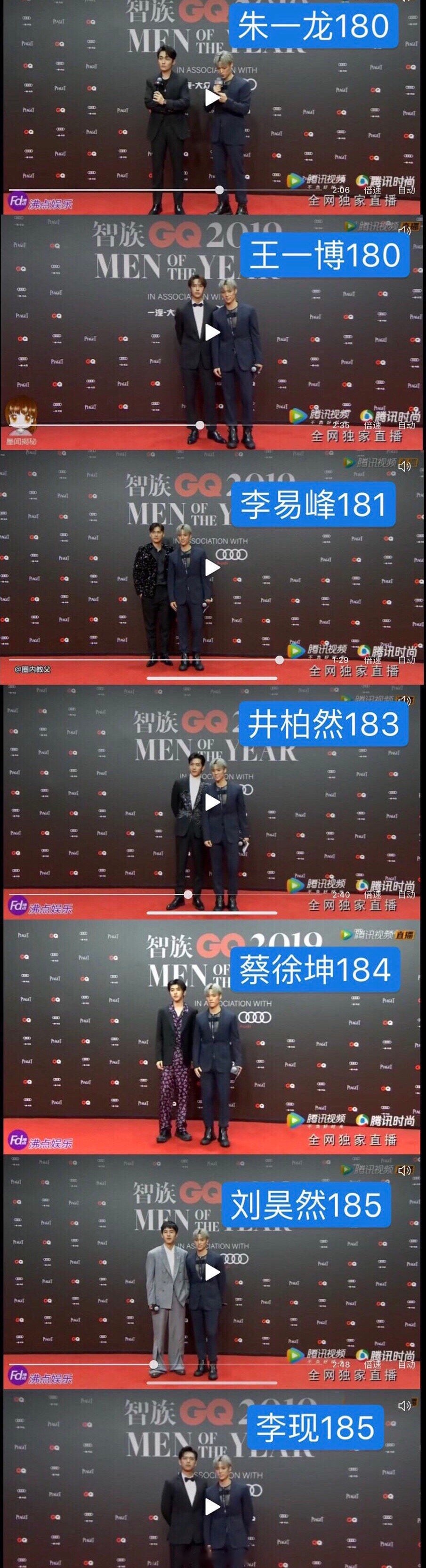 朱一龙李易峰身高对比图片