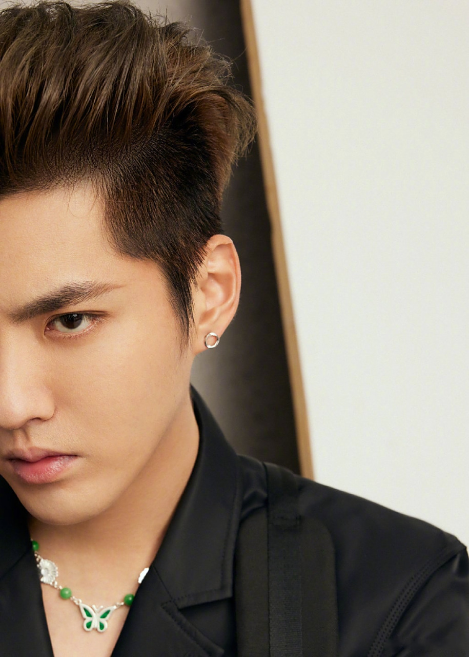 吴亦凡 黑色西装绅士优雅,大背头 眼神杀,是心动的感觉!@吴亦凡