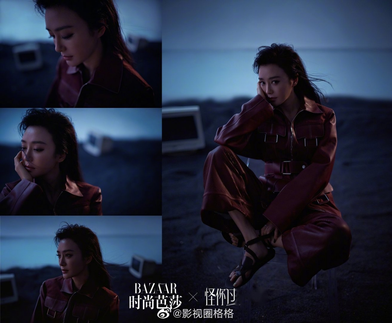 秦岚燕尾服造型 秦岚时尚芭莎大片湿发背头造型配上白色燕尾服西装