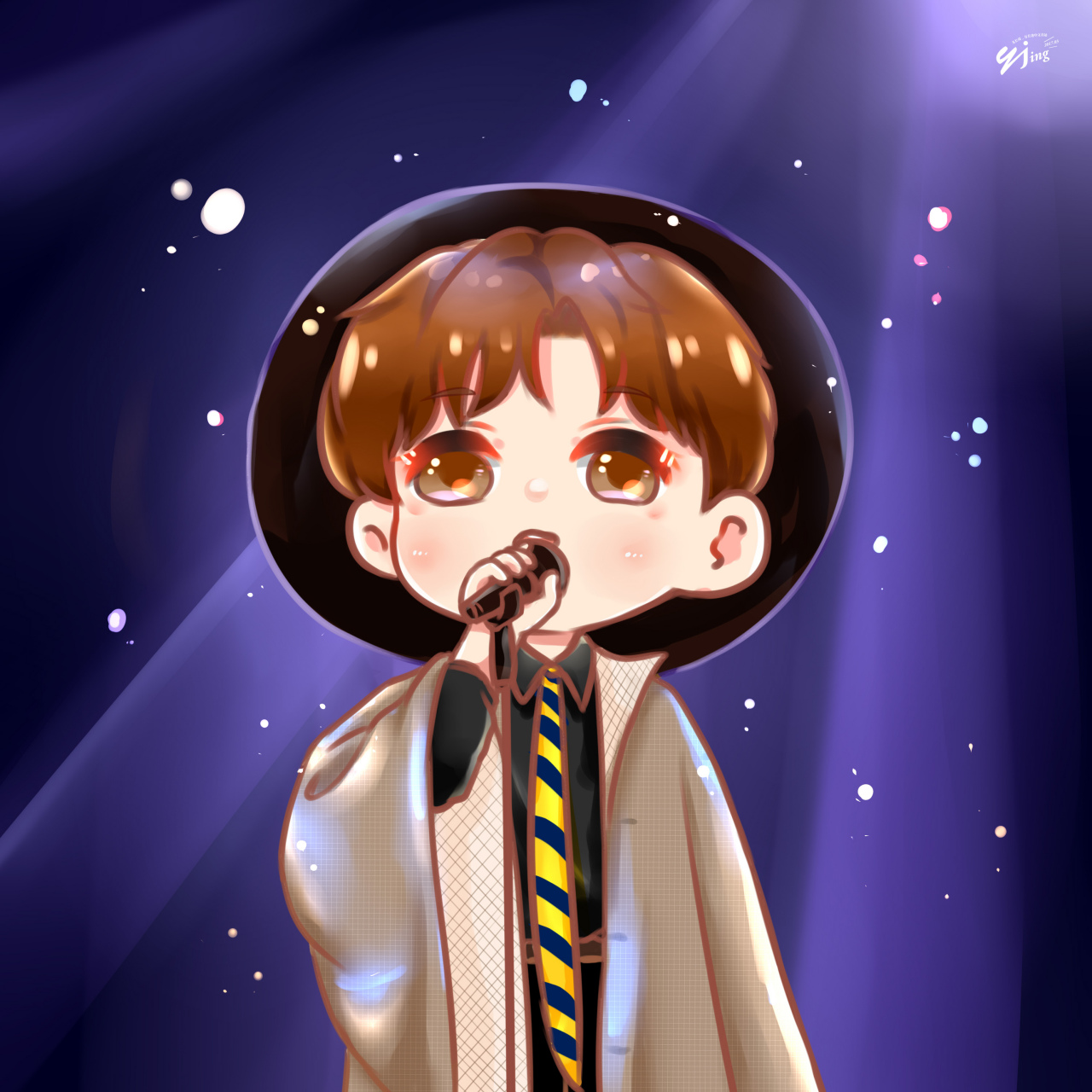 *饭绘*200324尤长靖  当星光坠入银河 梦坠入深夜 光影的交映 世界