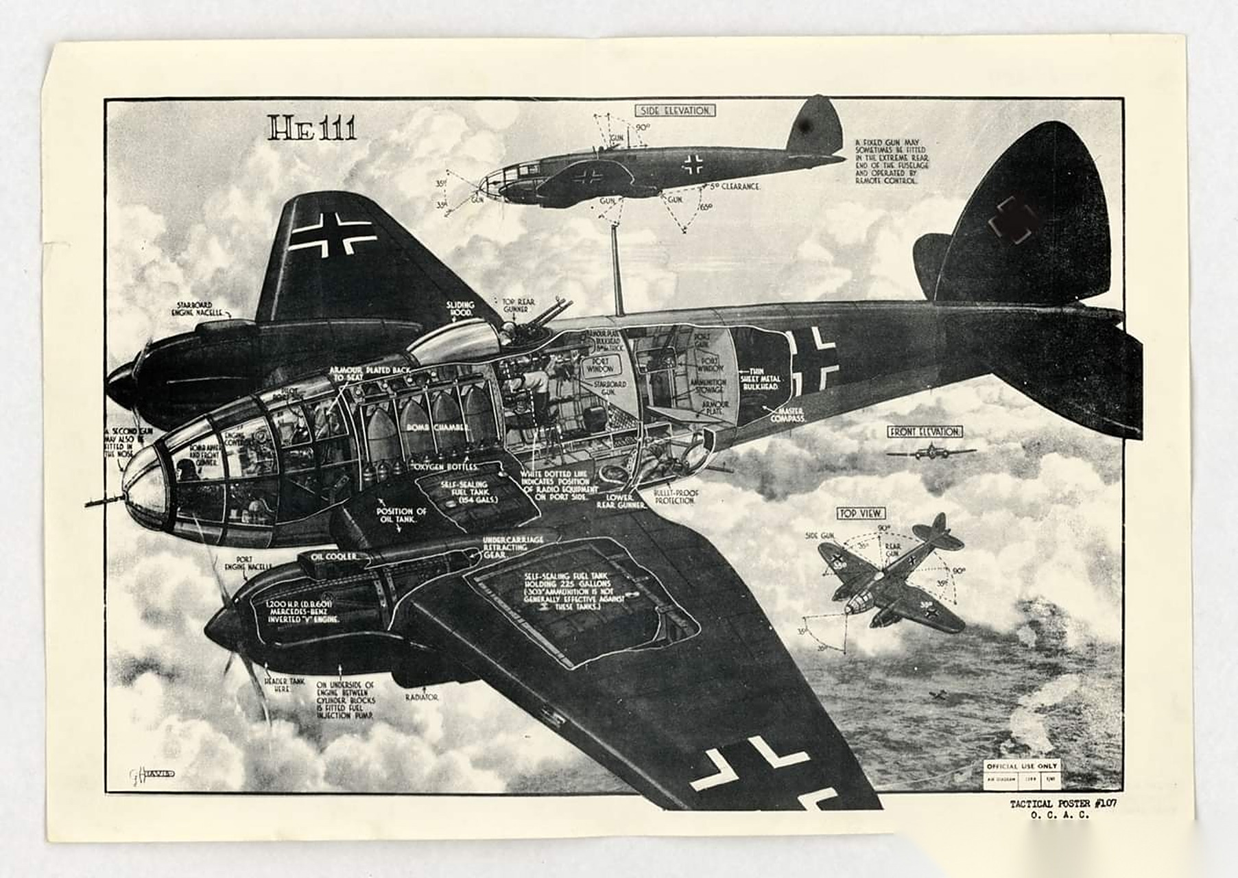 美国空军制作的he 111轰炸机海报