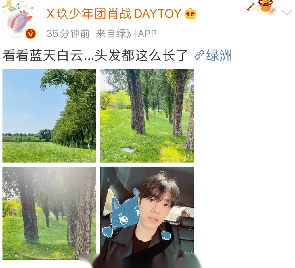 肖战更新绿洲,最新自拍照,这个状态可以吗?[喵喵]