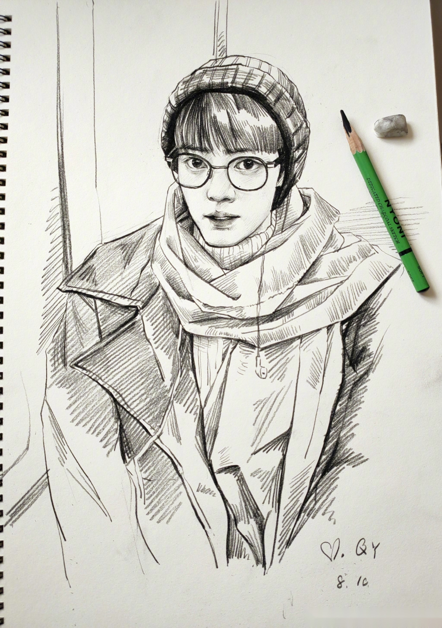 肖战神仙粉丝系列速写来了 简单线条下也极具故事感.