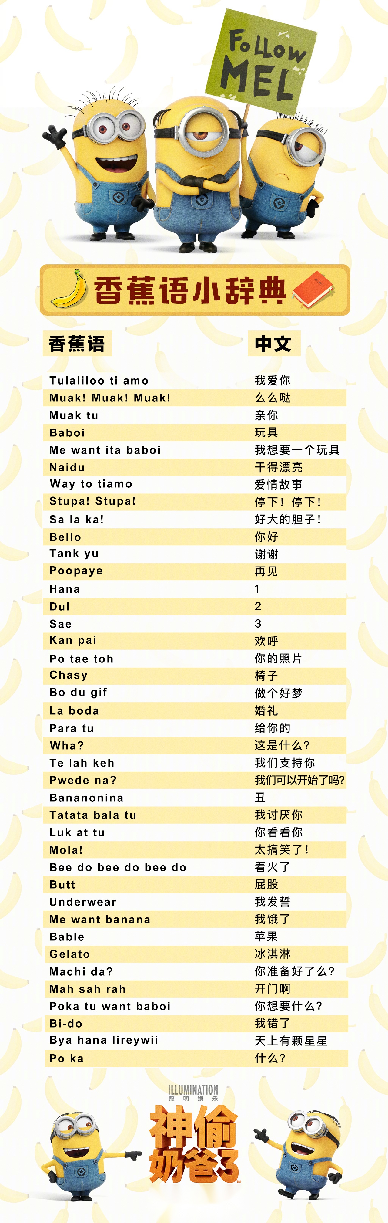 (毕竟小黄人的世界谁也不懂) 学完了别忘了去电影