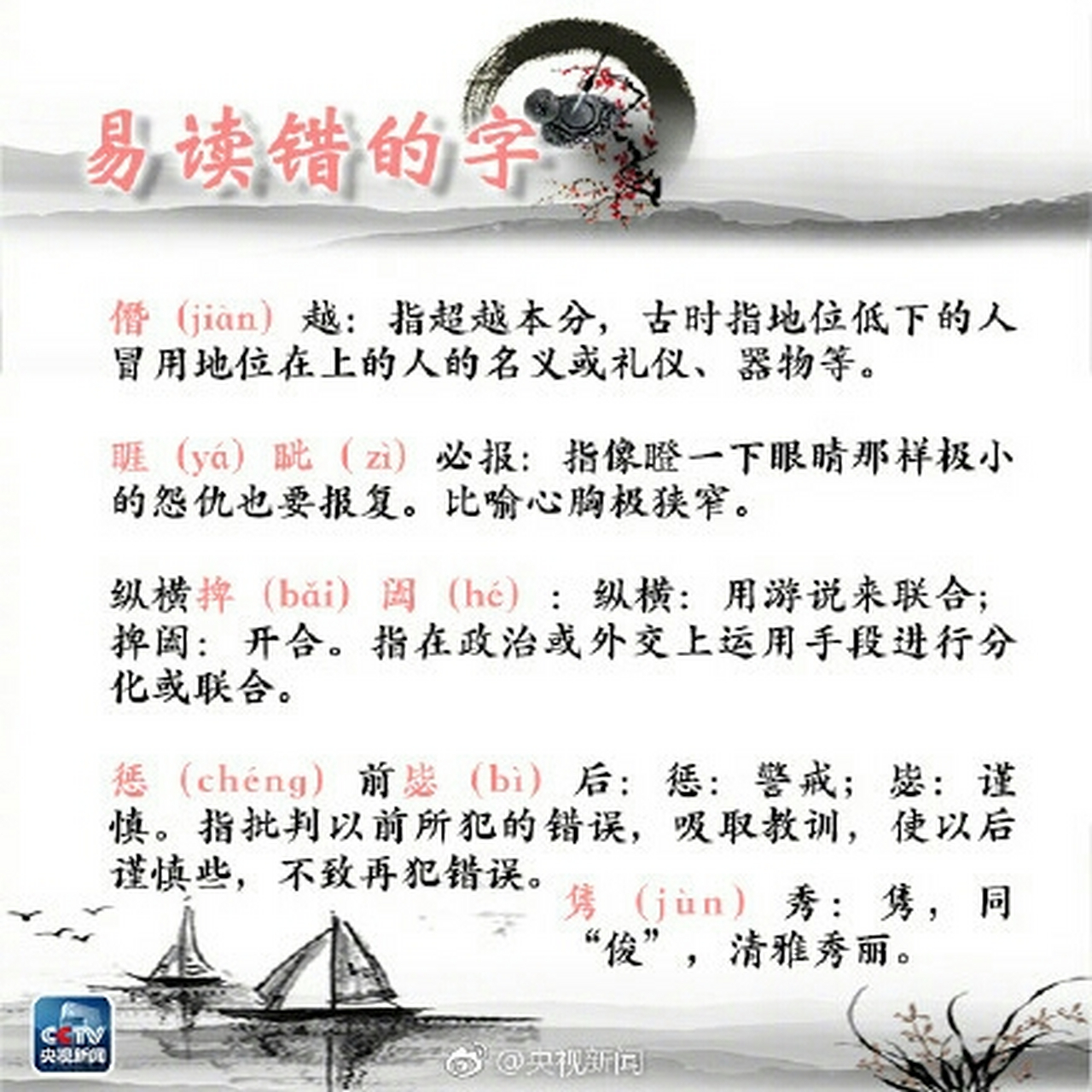 趑趄,畏葸不前,佶屈聱牙,龃龉,旖旎,嗫嚅……关键时候读错字,真是大写