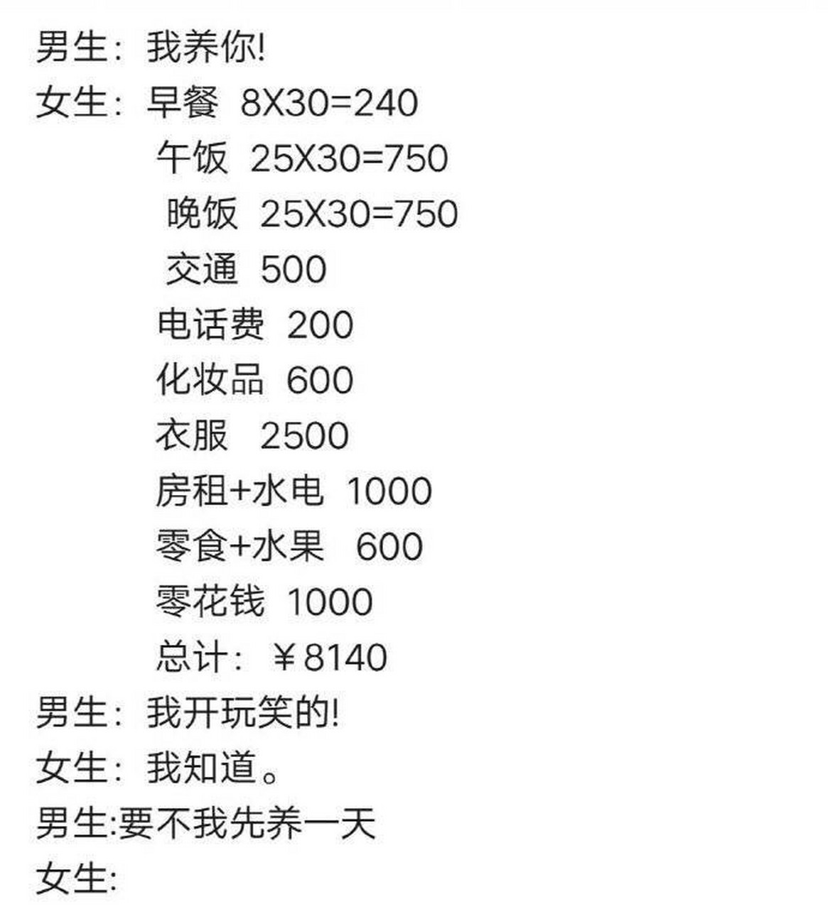 看着账单,养不起吧?